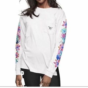 VS Pink Bling Embroidery long sleeve